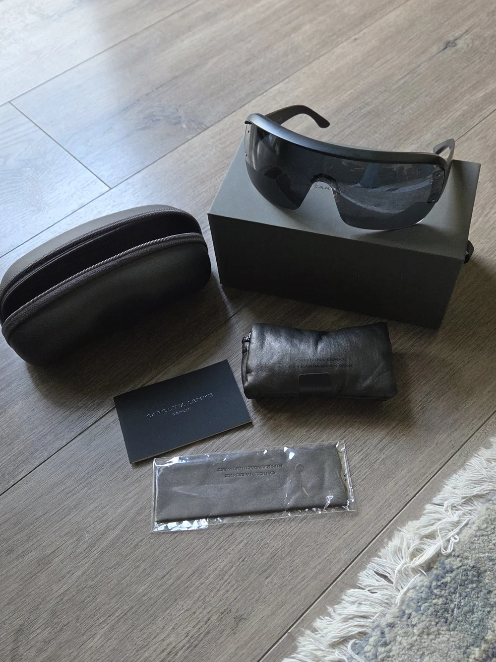 Shield-Style Women's Sunglasses in Smoke by Carolina Lemke X Kim Kadashian West